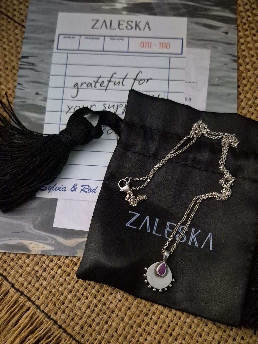 RARE Zaleska Sterling Silver Garnet Necklace ✨ Unreleased Sample Piece